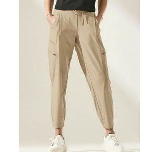 Athleta Womens 10 Go Far Travel Pull On Pants- Tan-Lightweight Jogger